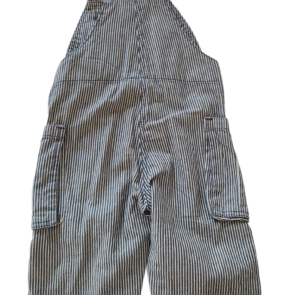 NWT Vintage Kids Denim Railroad Conductor Hickory Striped Dungaree Overalls - Picture 7 of 13